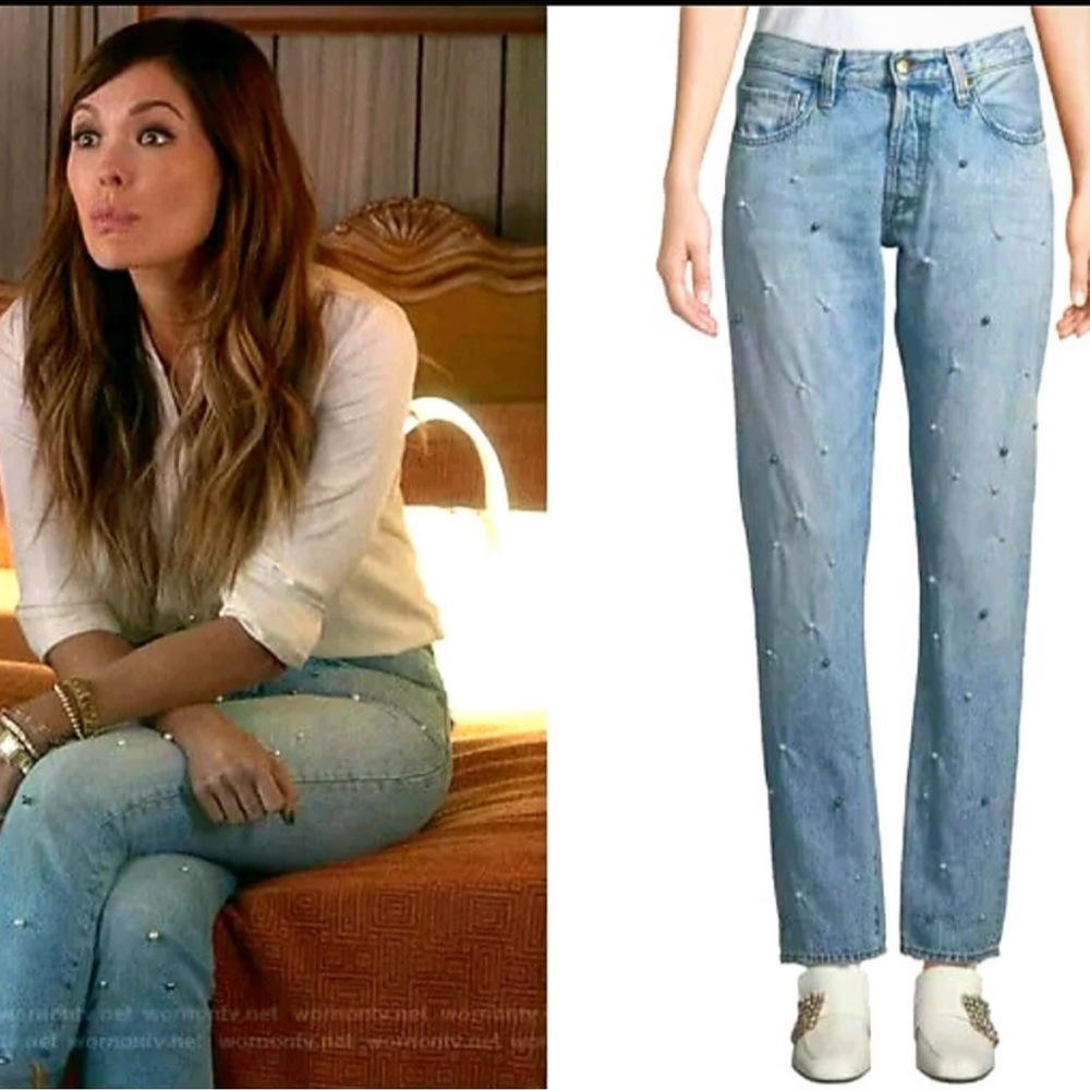PRPS El Camino Boyfriend Tapered Jeans with Pearls size 24